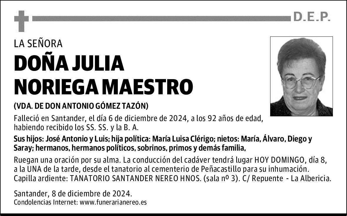 DOÑA JULIA NORIEGA MAESTRO