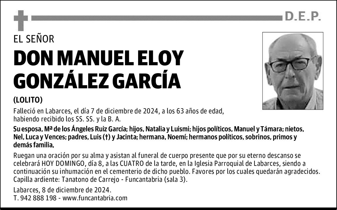 DON MANUEL ELOY GONZÁLEZ GARCÍA