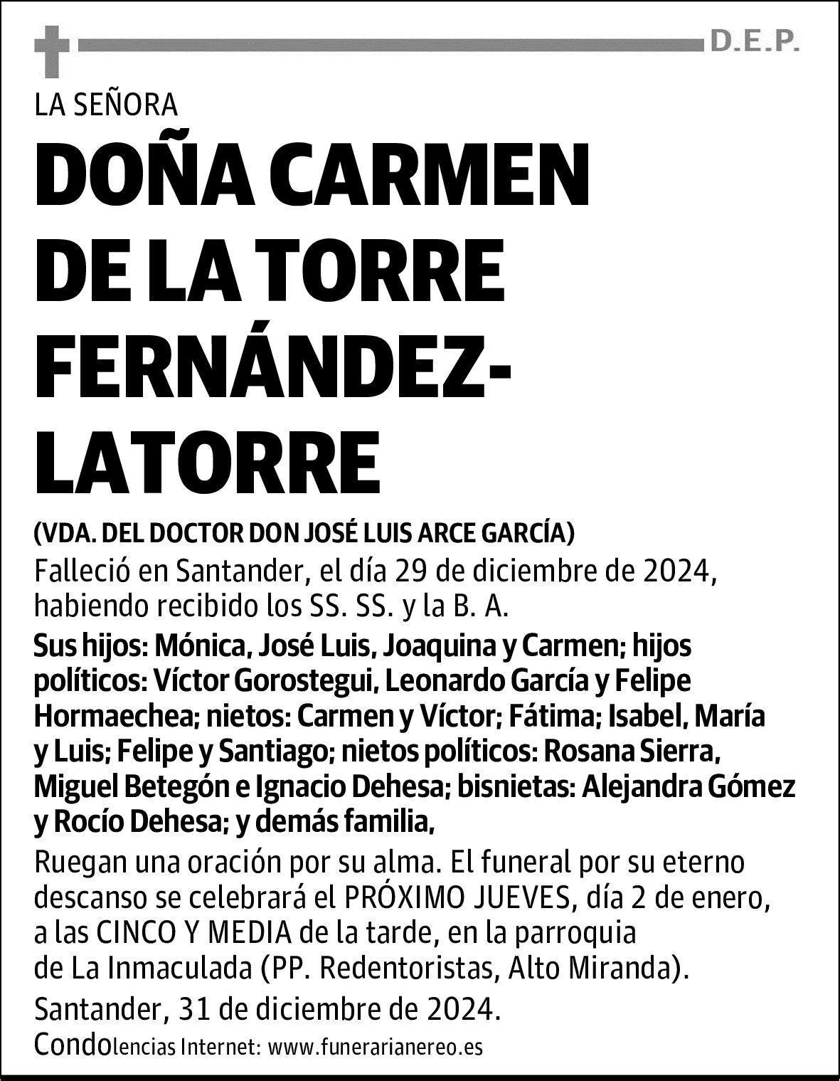 CARMEN DE LA TORRE FERNÁNDEZ-LATORRE