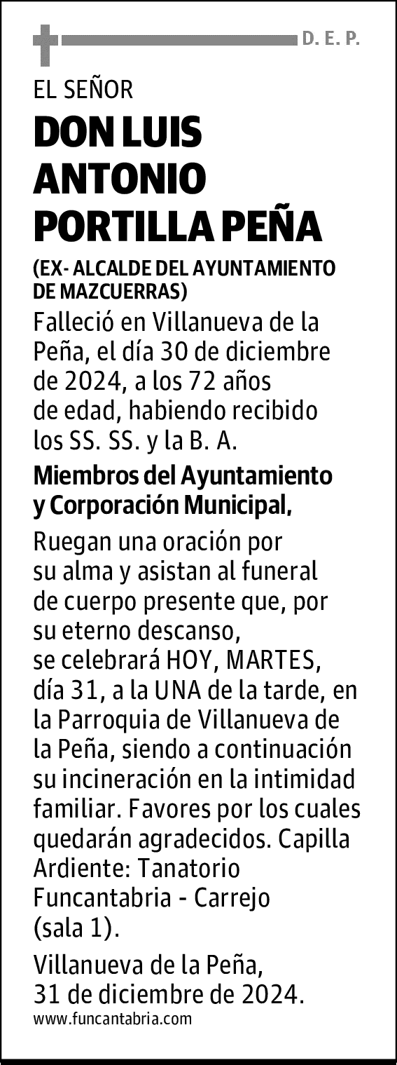 DON LUIS ANTONIO PORTILLA PEÑA