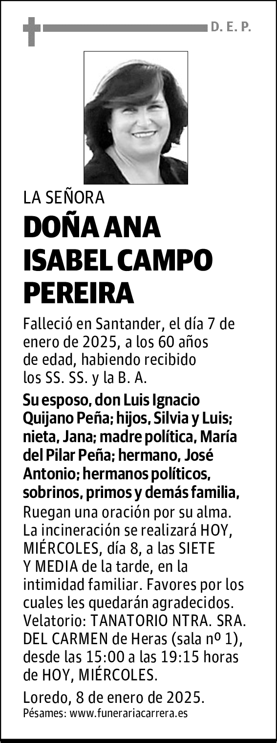 DOÑA ANA ISABEL CAMPO PEREIRA