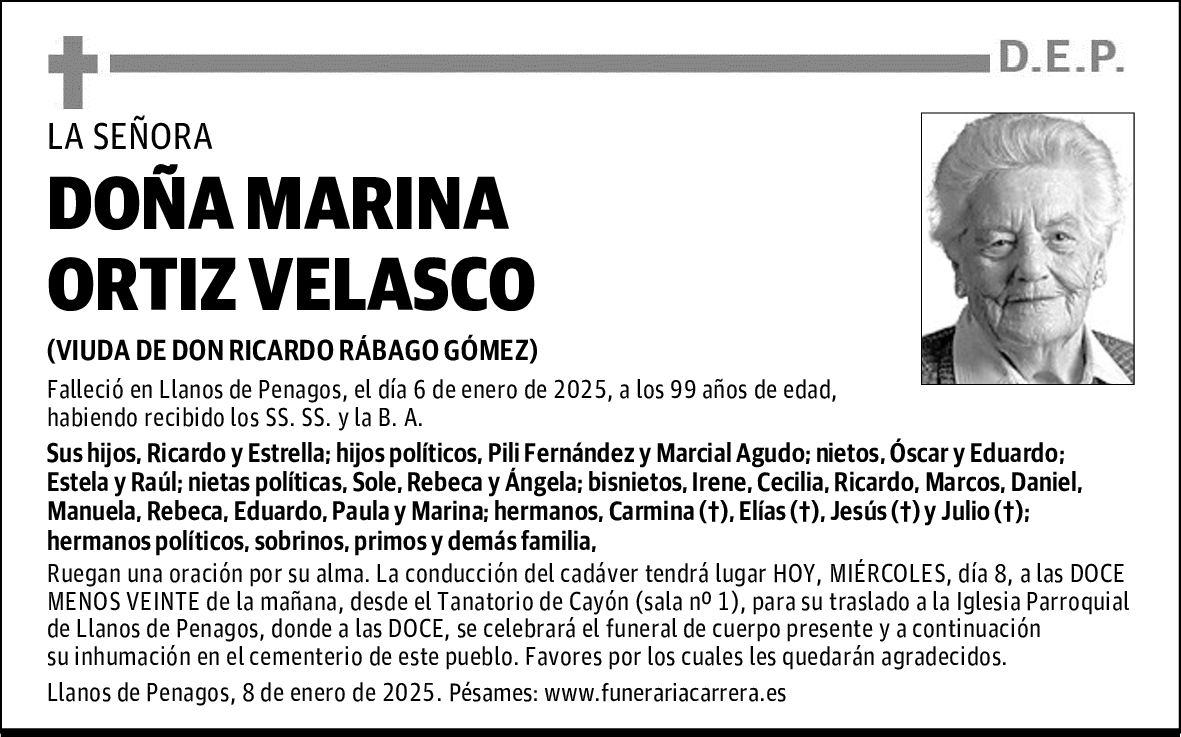 DOÑA MARINA ORTIZ VELASCO