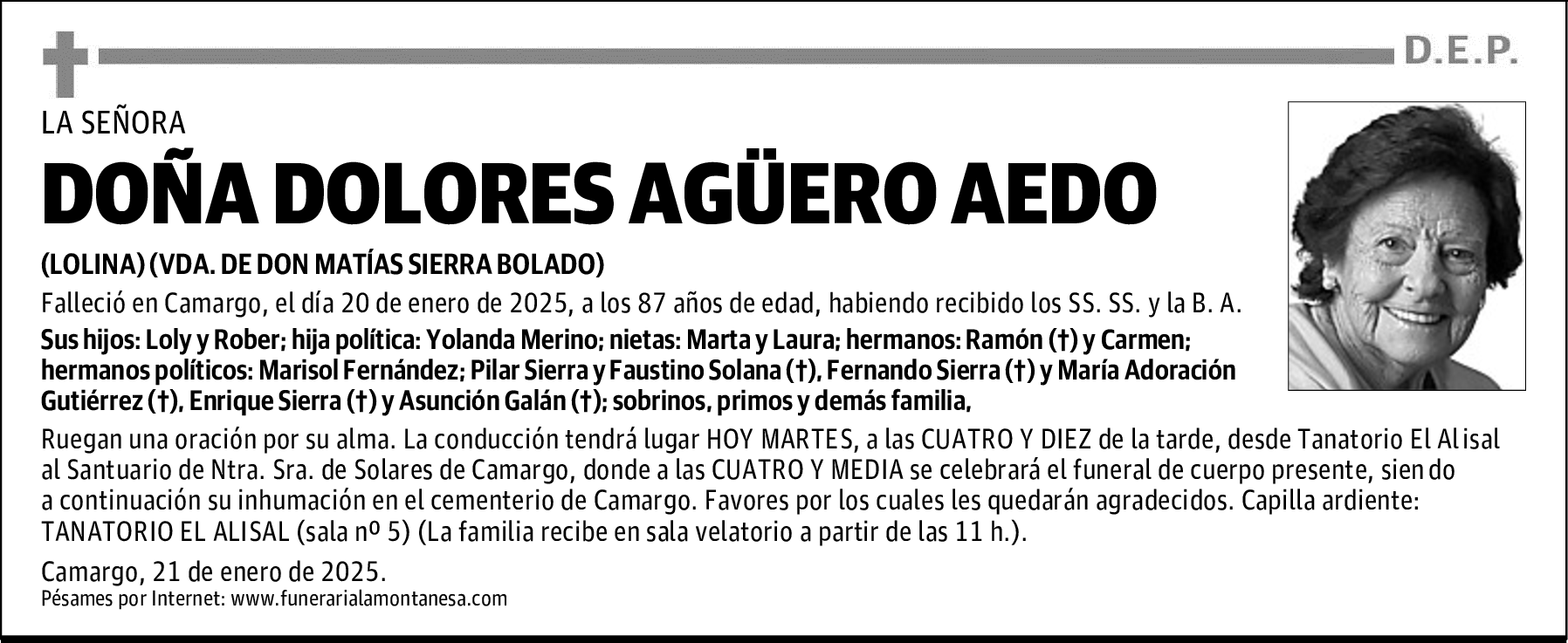 DOÑA DOLORES AGÜERO AEDO