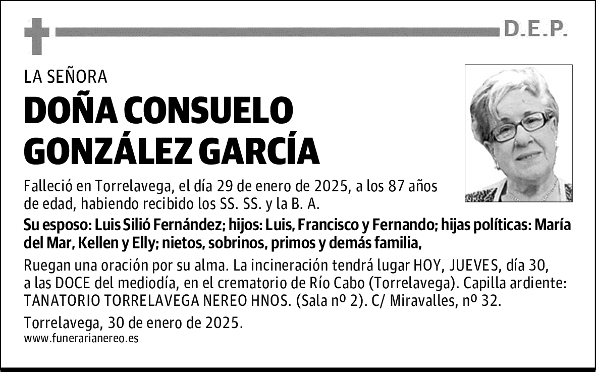 DOÑA CONSUELO GONZÁLEZ GARCÍA