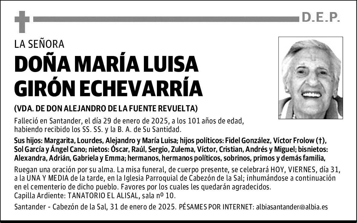 DOÑA MARÍA LUISA GIRÓN ECHEVARRÍA