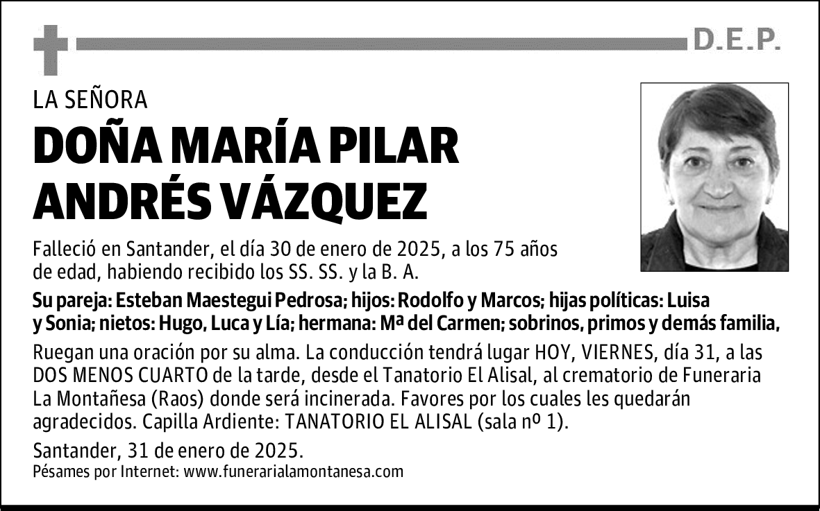 DOÑA MARÍA PILAR ANDRÉS VÁZQUEZ