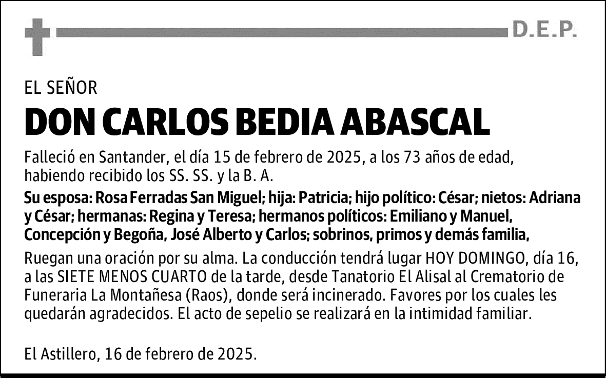 DON CARLOS BEDIA ABASCAL