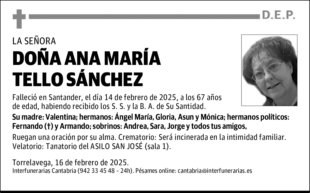 DOÑA ANA MARÍA TELLO SÁNCHEZ