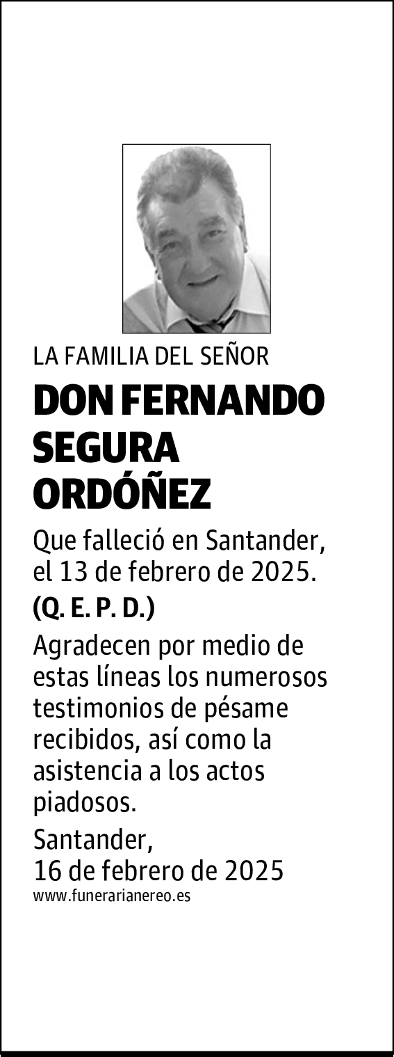 DON FERNANDO SEGURA ORDÓÑEZ