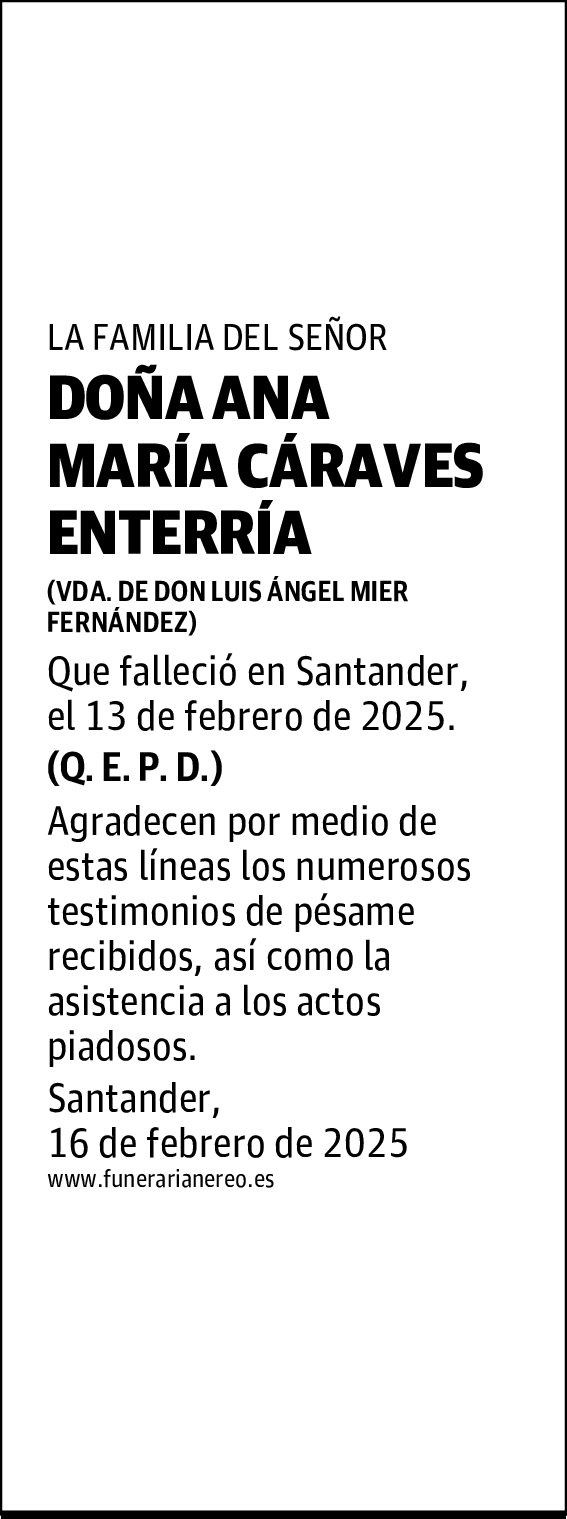 DOÑA ANA MARÍA CÁRAVES ENTERRÍA