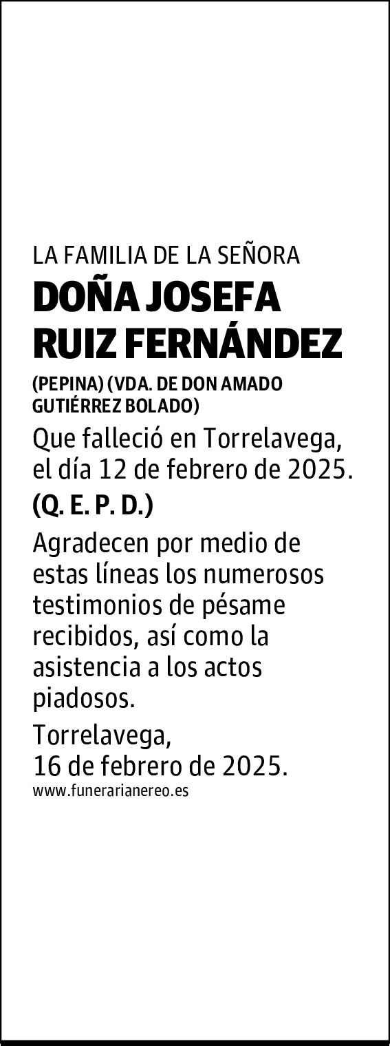 DOÑA JOSEFA RUIZ FERNÁNDEZ
