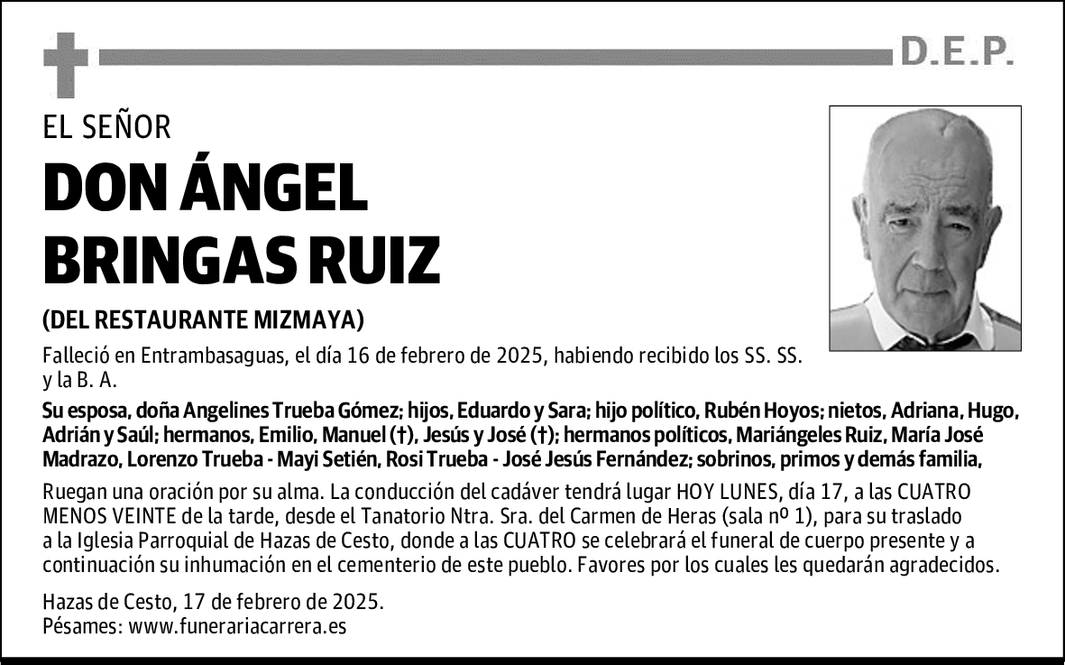 DON ÁNGEL BRINGAS RUIZ