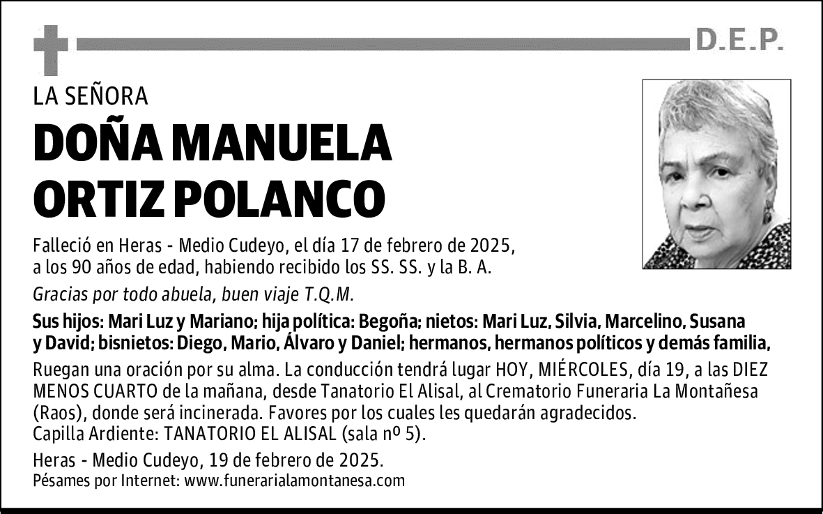 DOÑA MANUELA ORTIZ POLANCO