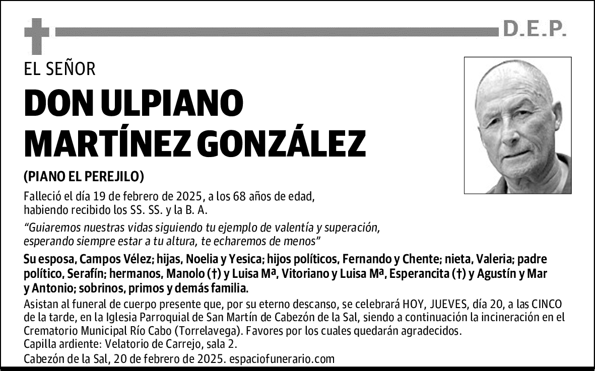 DON ULPIANO MARTÍNEZ GONZÁLEZ