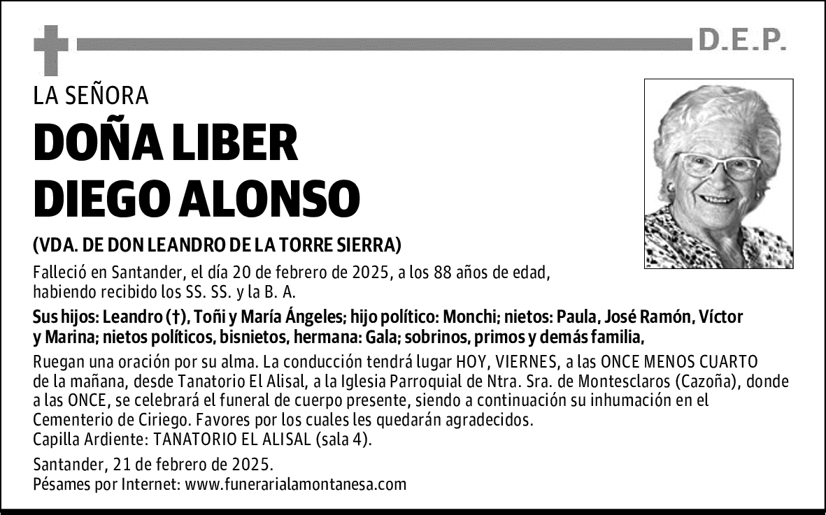 DOÑA LIBER DIEGO ALONSO