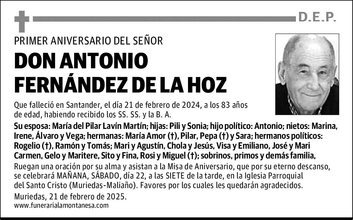 DON ANTONIO FERNÁNDEZ DE LA HOZ