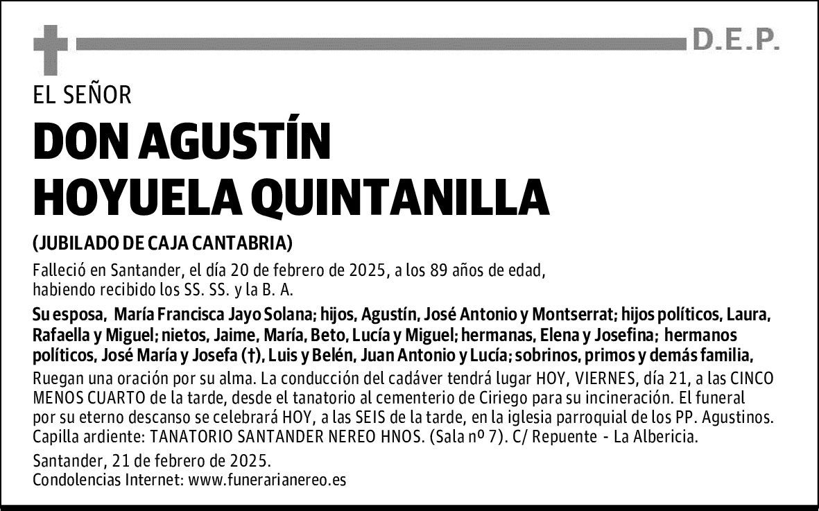 DON AGUSTIN HOYUELA QUINTANILLA