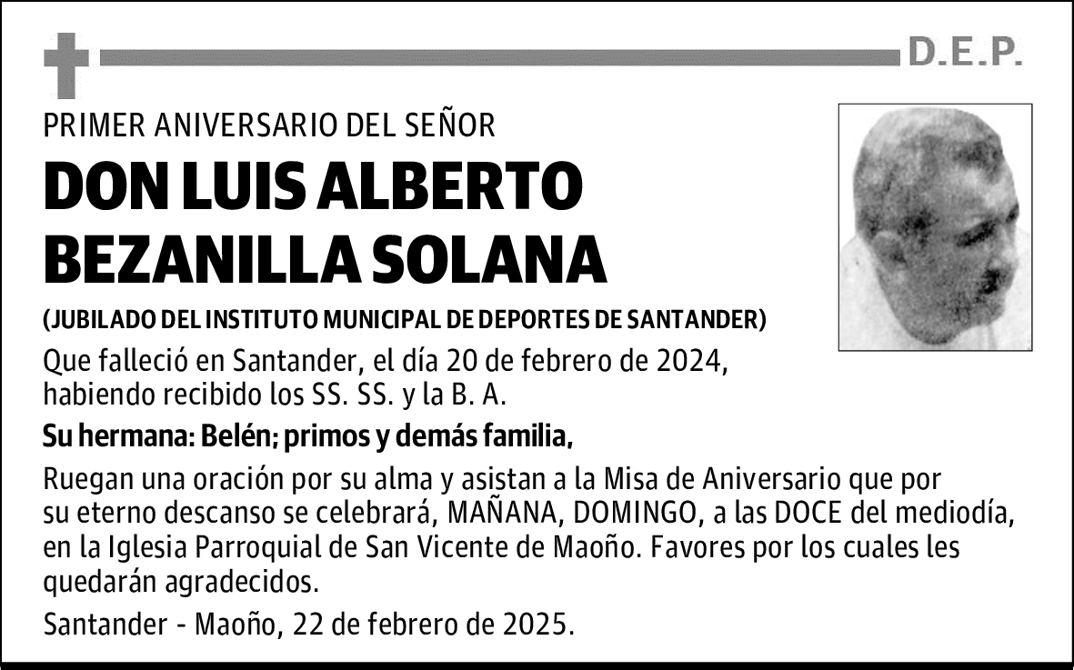 DON LUIS ALBERTO BEZANILLA SOLANA