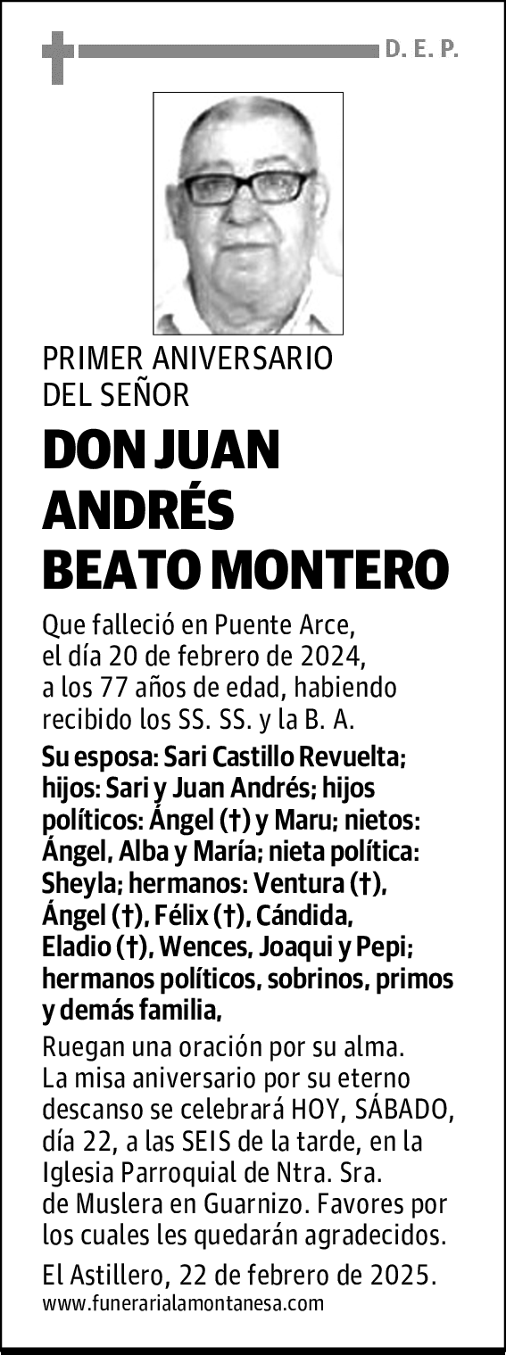 DON JUAN ANDRÉS BEATO MONTERO