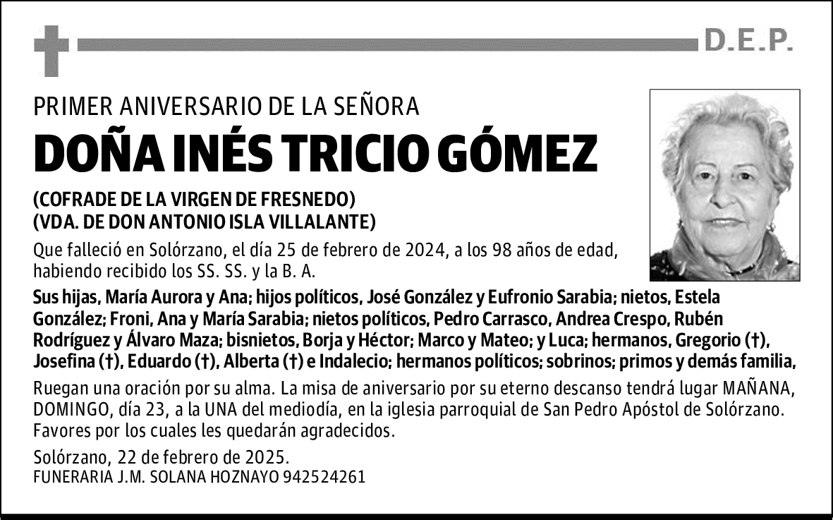 DOÑA INÉS TRICIO GÓMEZ