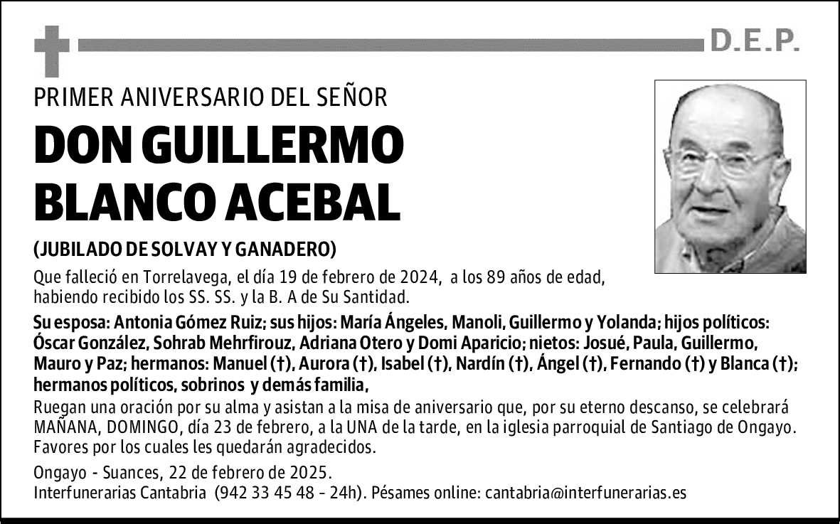 DON GUILLERMO BLANCO ACEBAL