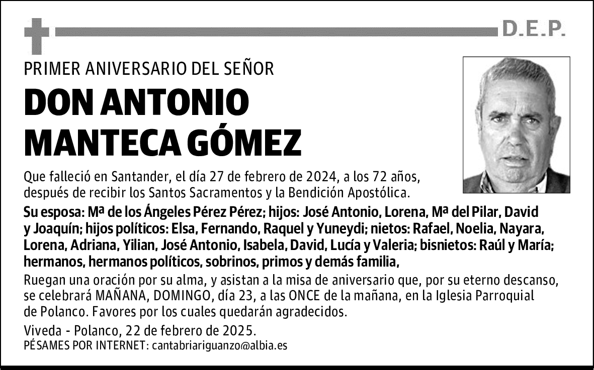 DON ANTONIO MANTECA GÓMEZ