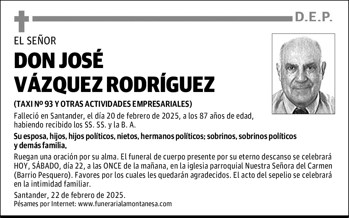 DON JOSÉ VÁZQUEZ RODRÍGUEZ