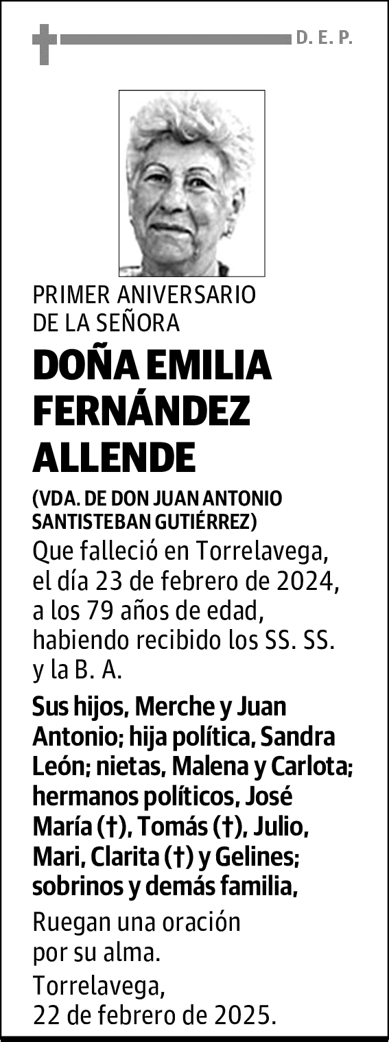 DOÑA EMILIA FERNÁNDEZ ALLENDE