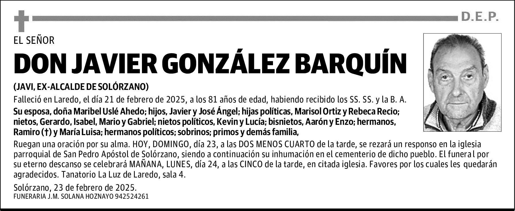 DON JAVIER GONZÁLEZ BARQUÍN