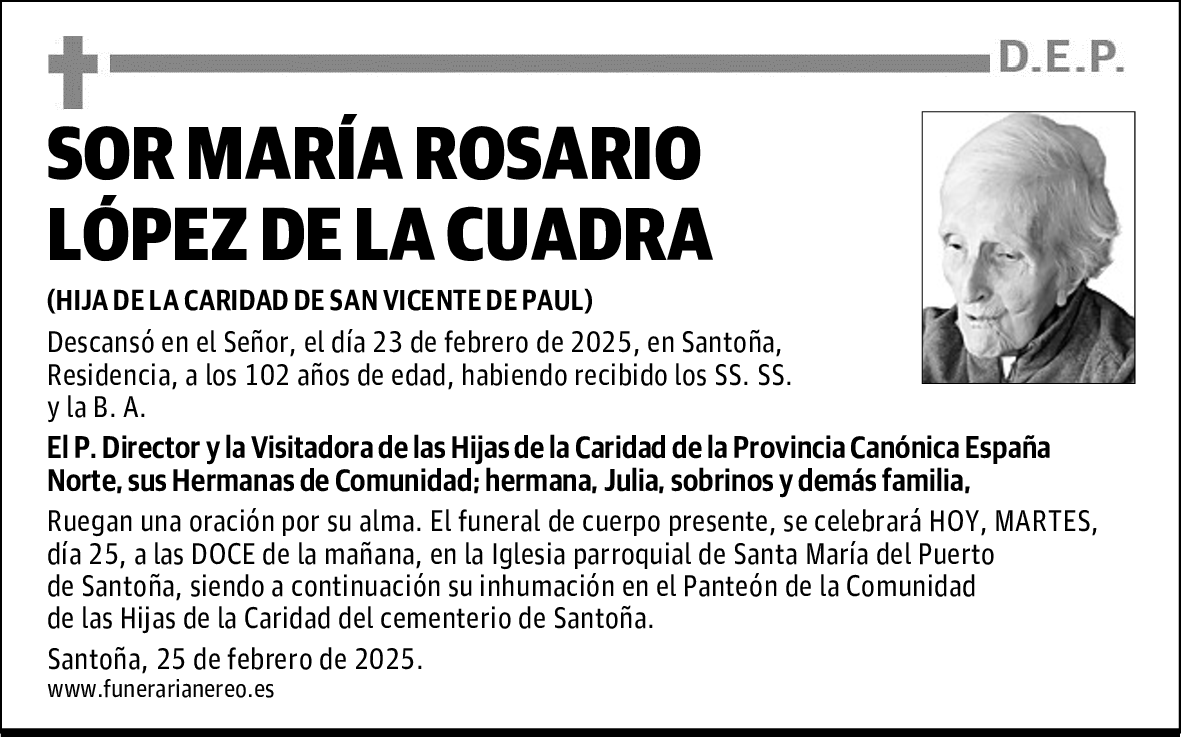 SOR MARÍA ROSARIO LÓPEZ DE LA CUADRA