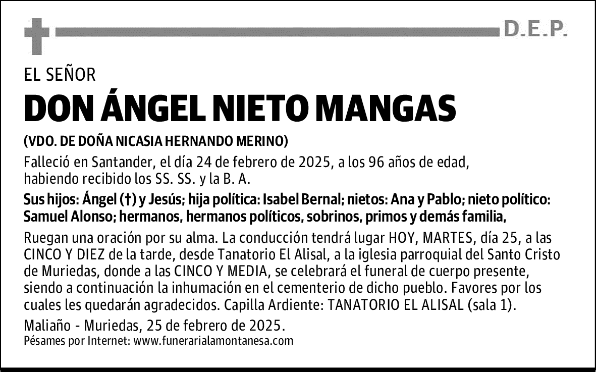 DON ÁNGEL NIETO MANGAS