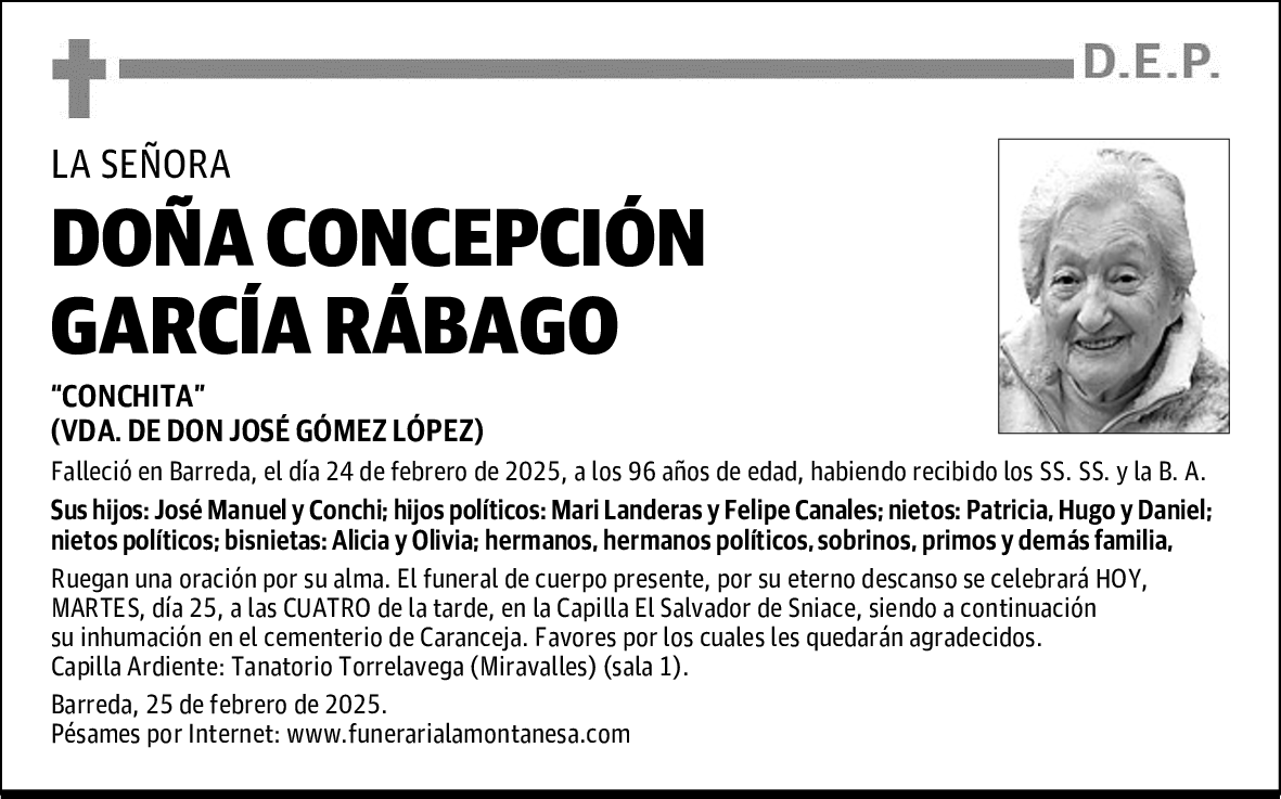 DOÑA CONCEPCIÓN GARCÍA RÁBAGO