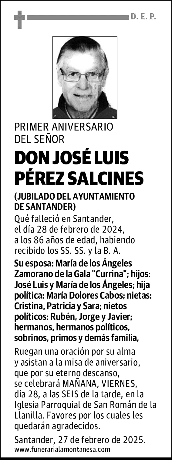 DON JOSÉ LUIS PÉREZ SALCINES