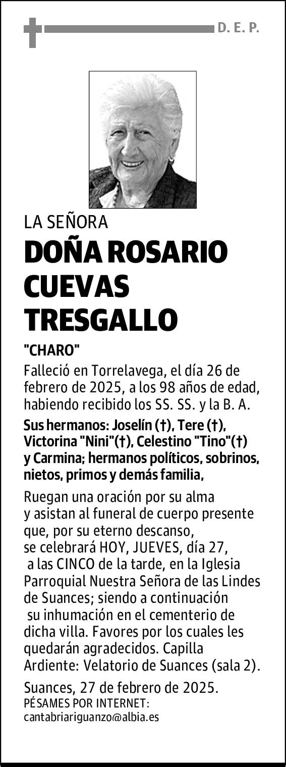 DOÑA ROSARIO CUEVAS TRESGALLO