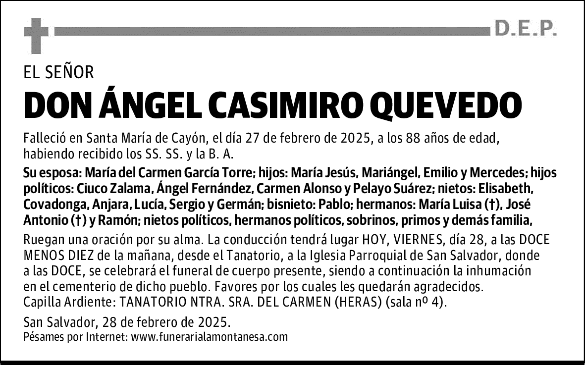 DON ÁNGEL CASIMIRO QUEVEDO