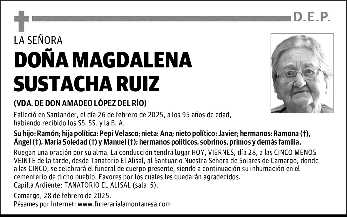 DOÑA MAGDALENA SUSTACHA RUIZ