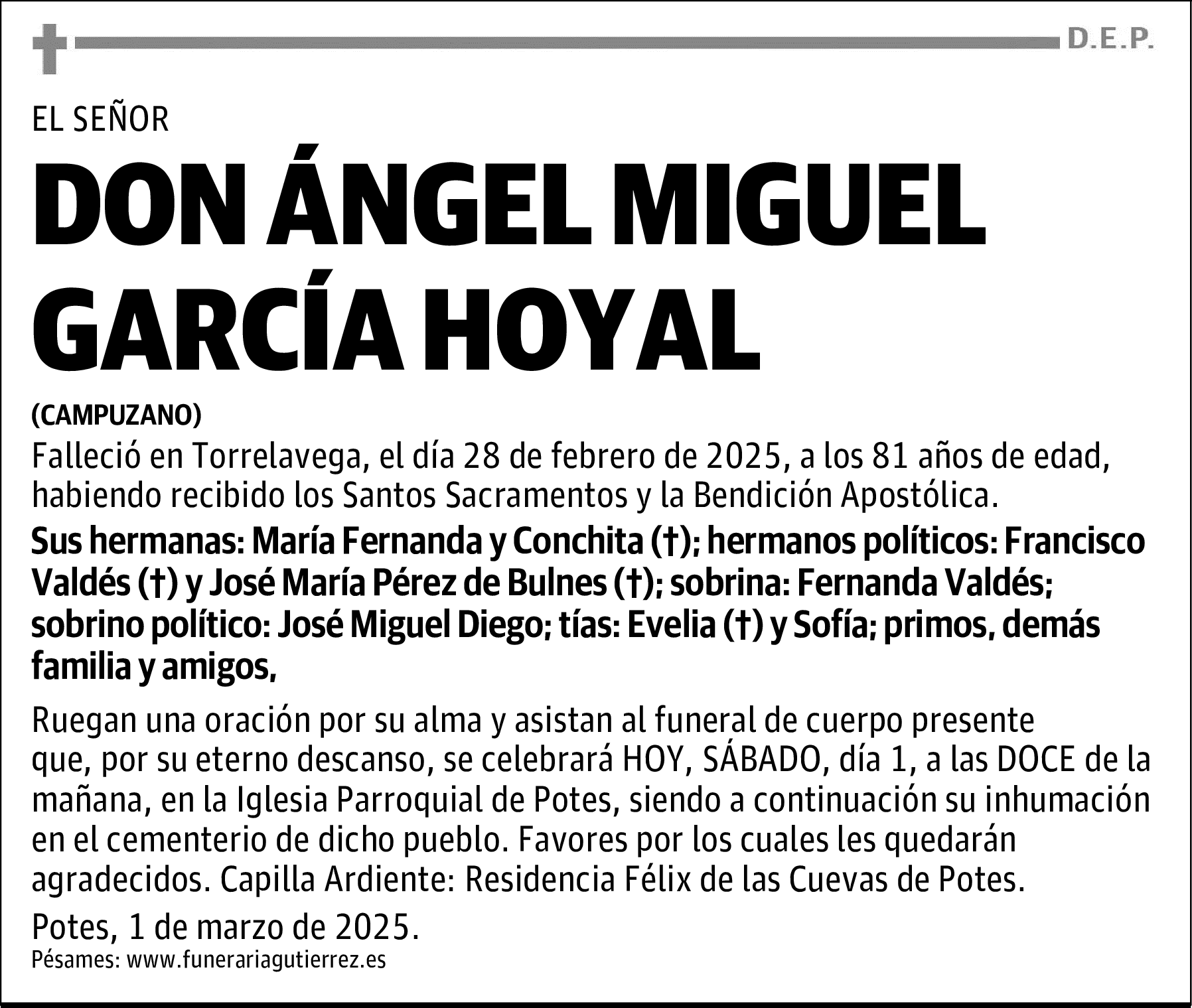 DON ÁNGEL MIGUEL GARCÍA HOYAL