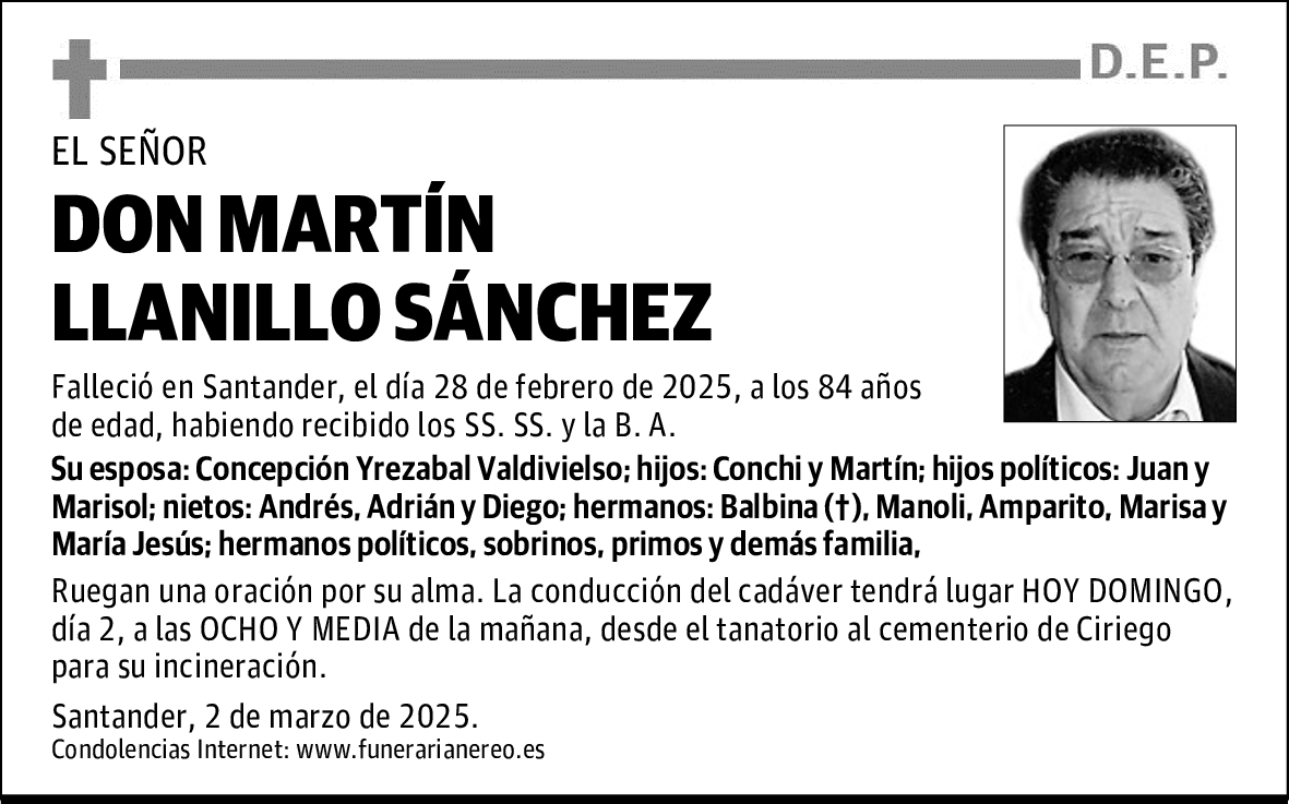 DON MARTÍN LLANILLO SÁNCHEZ