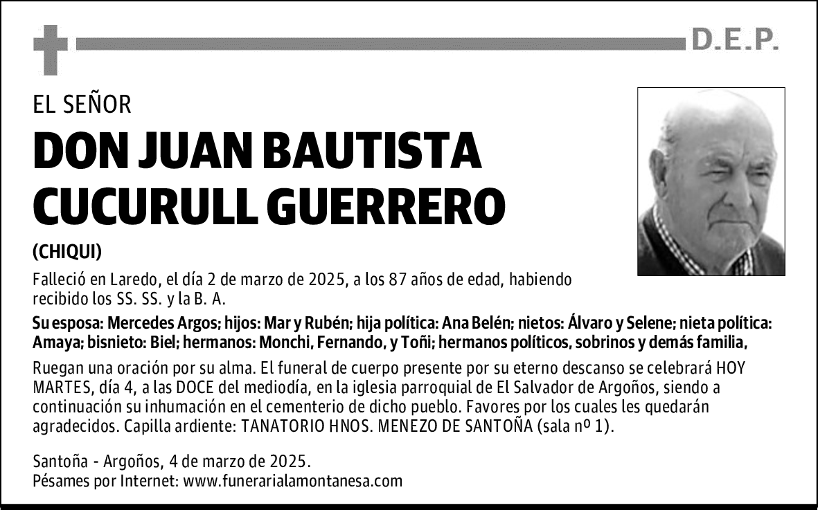DON JUAN BAUTISTA CUCURULL GUERRERO