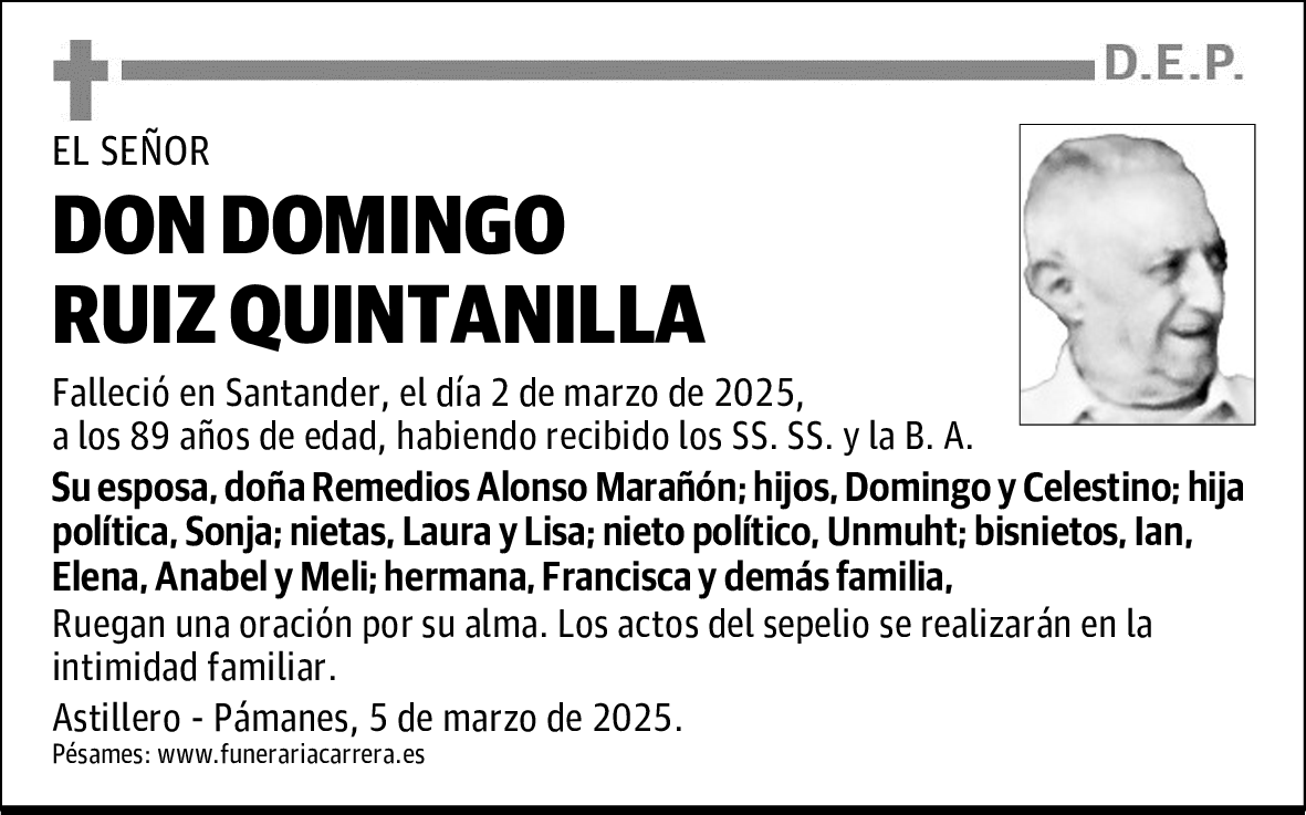 DON DOMINGO RUIZ QUINTANILLA