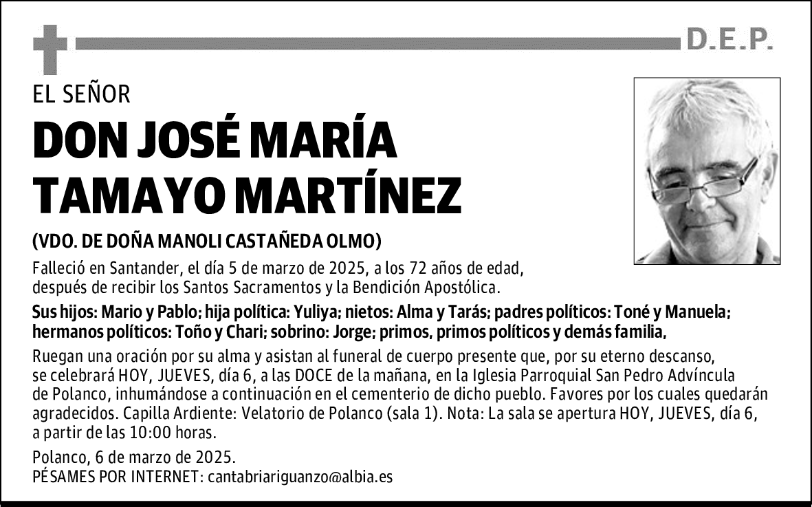 DON JOSÉ MARÍA TAMAYO MARTÍNEZ