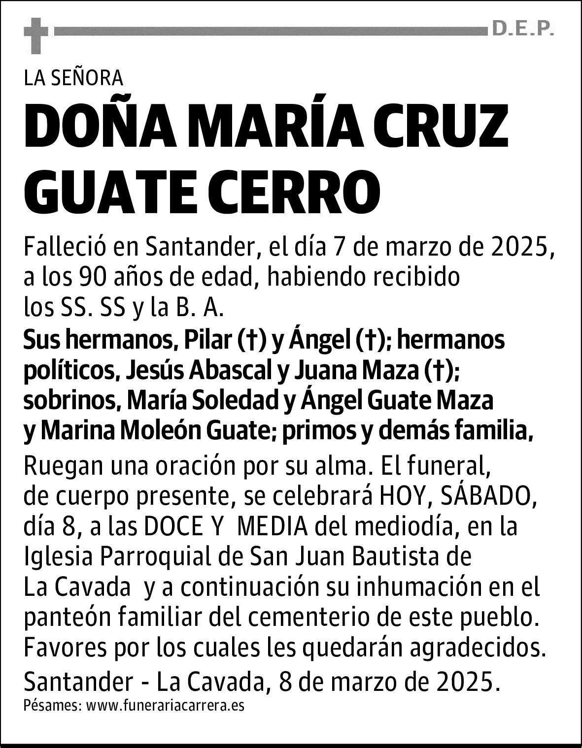 DOÑA MARÍA CRUZ GUATE CERRO
