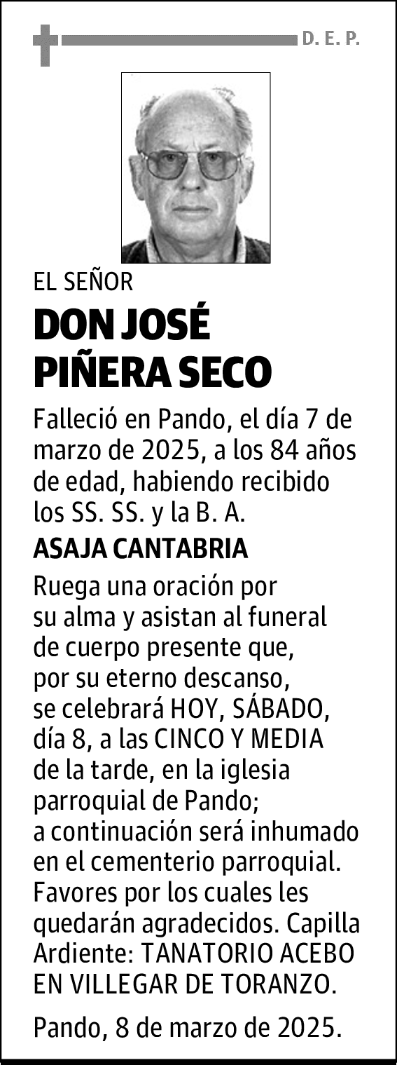 DON JOSÉ PIÑERA SECO