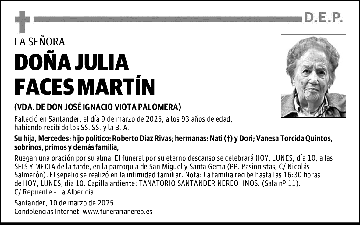 DOÑA JULIA FACES MARTÍN