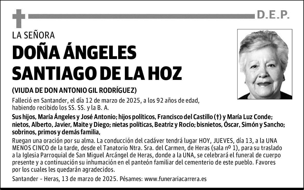 DOÑA ÁNGELES SANTIAGO DE LA HOZ