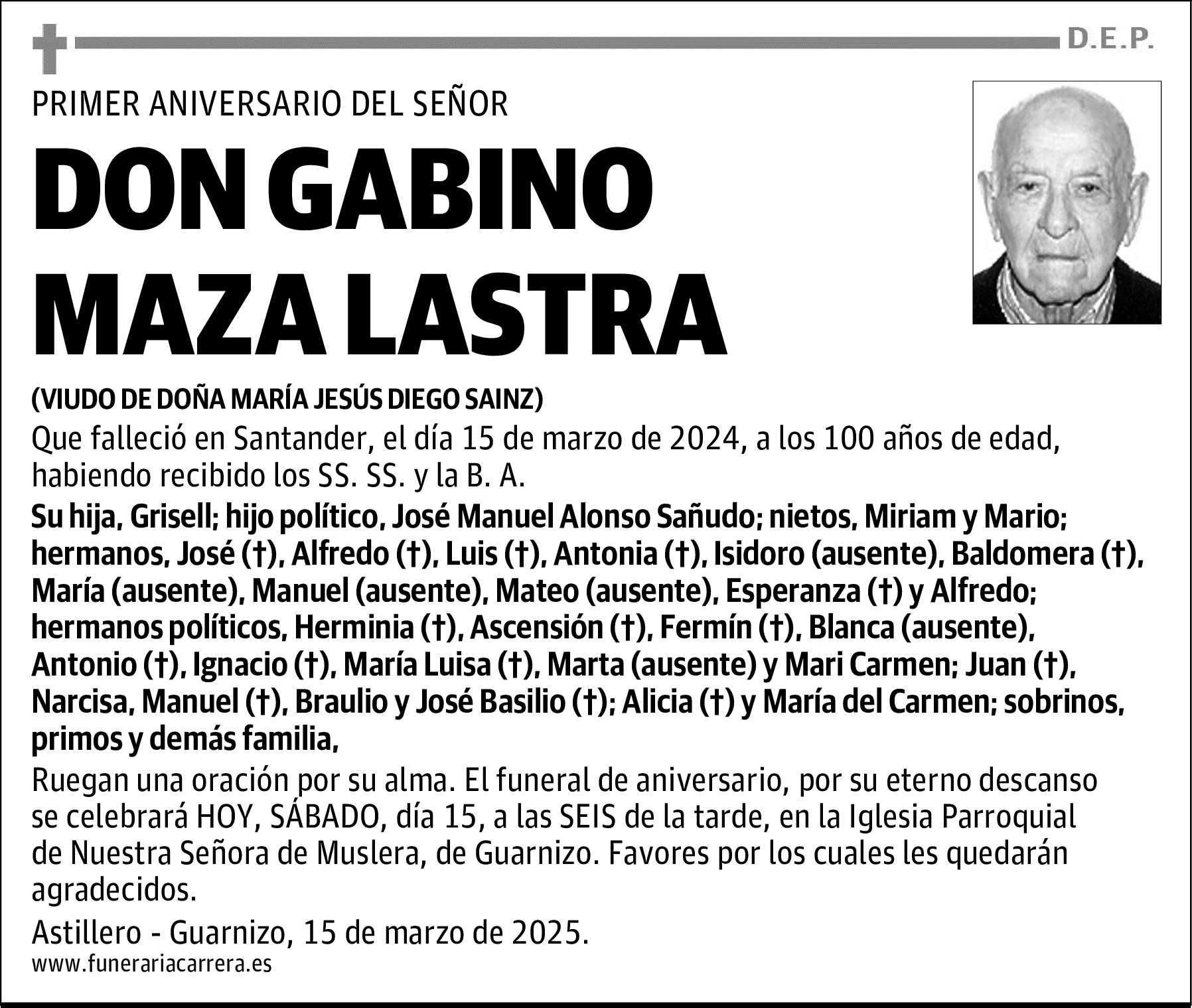 DON GABINO MAZA LASTRA