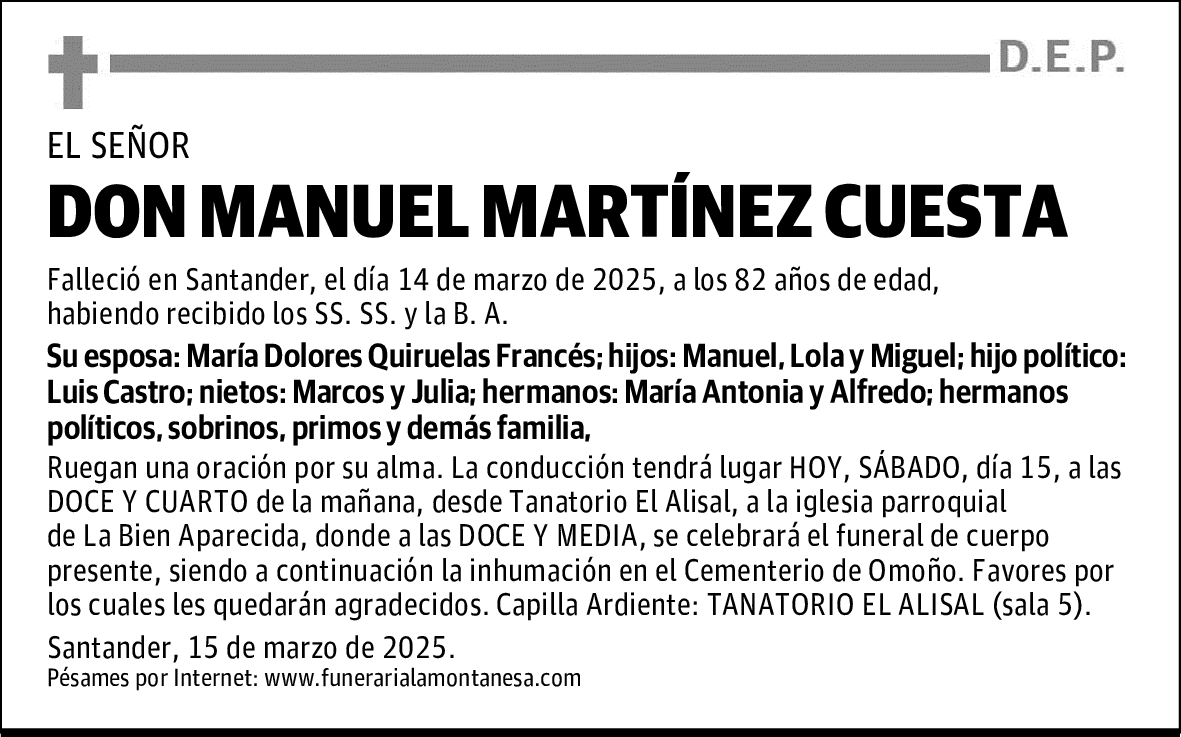 DON MANUEL MARTÍNEZ CUESTA