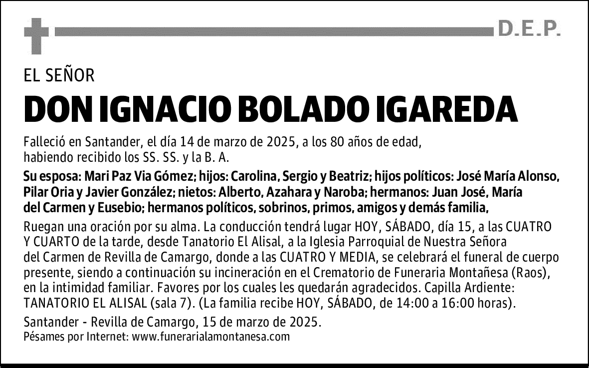 DON IGNACIO BOLADO IGAREDA