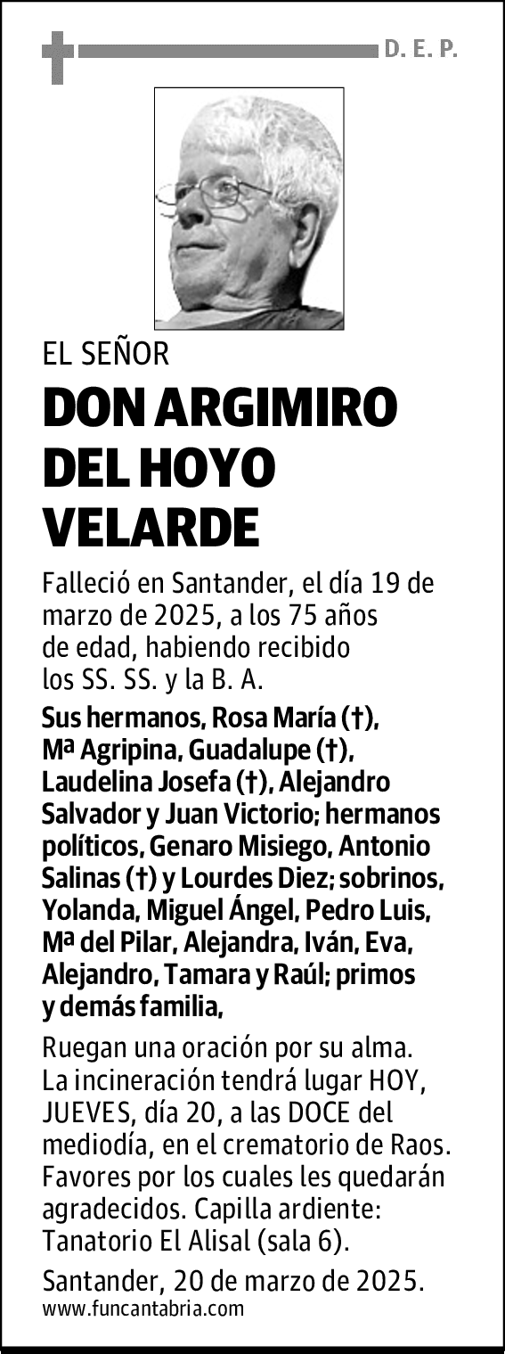 DON ARGIMIRO DEL HOYO VELARDE
