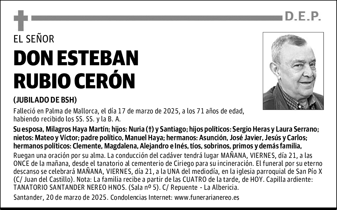 DON ESTEBAN RUBIO CERÓN